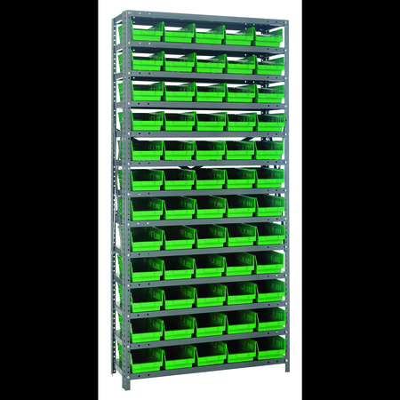 QUANTUM STORAGE SYSTEMS Steel Shelving with plastic bins 1875-104GN